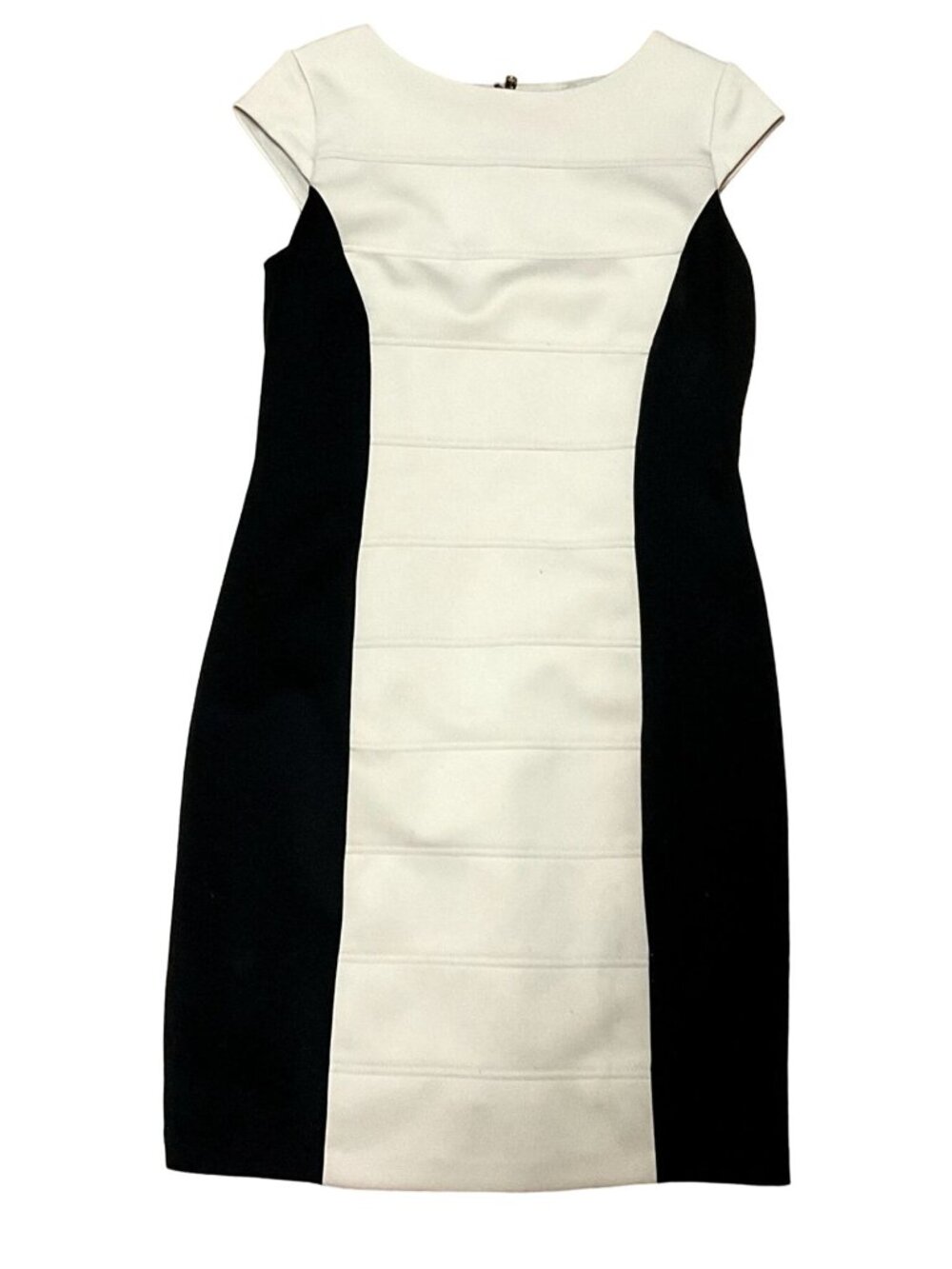 Vtg Studio One Bodycon Dress Size 8 Tan Black Midi Fully Lined New York